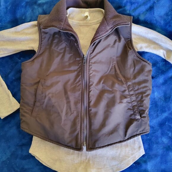 VF Fleece Lined Vest 3M thinsulate warm Brown Vest Small - Picture 3 of 14